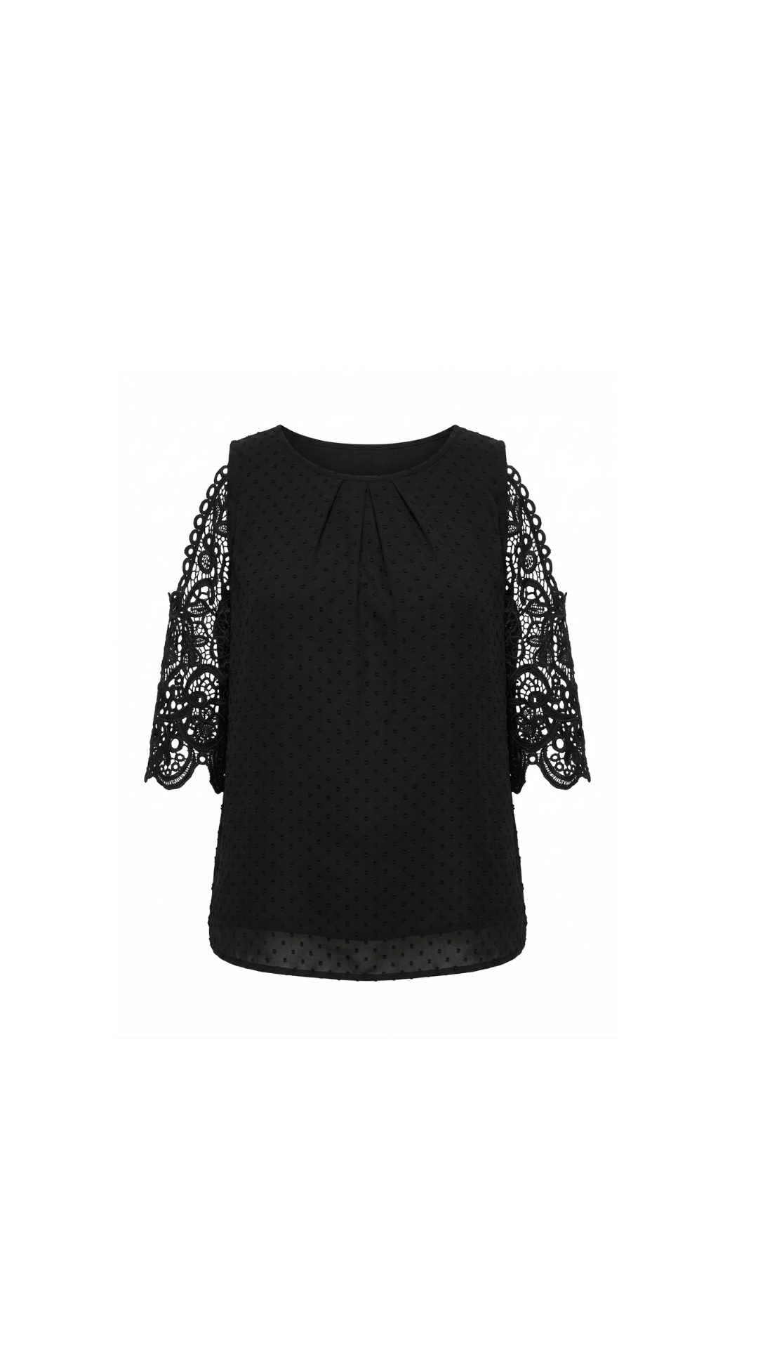 Blusa Negra Mangas Encaje