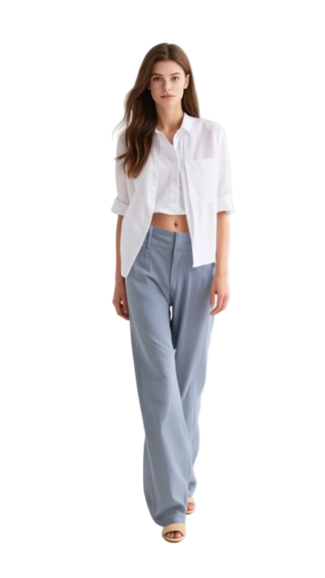 Pantalon Palazzo Azul Cenizo