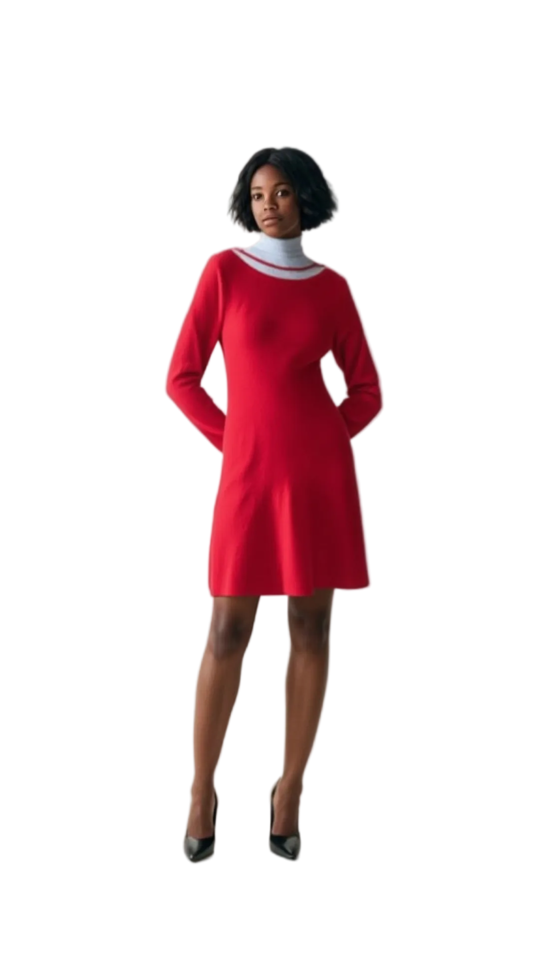 Vestido Tejido en Punto Rojo