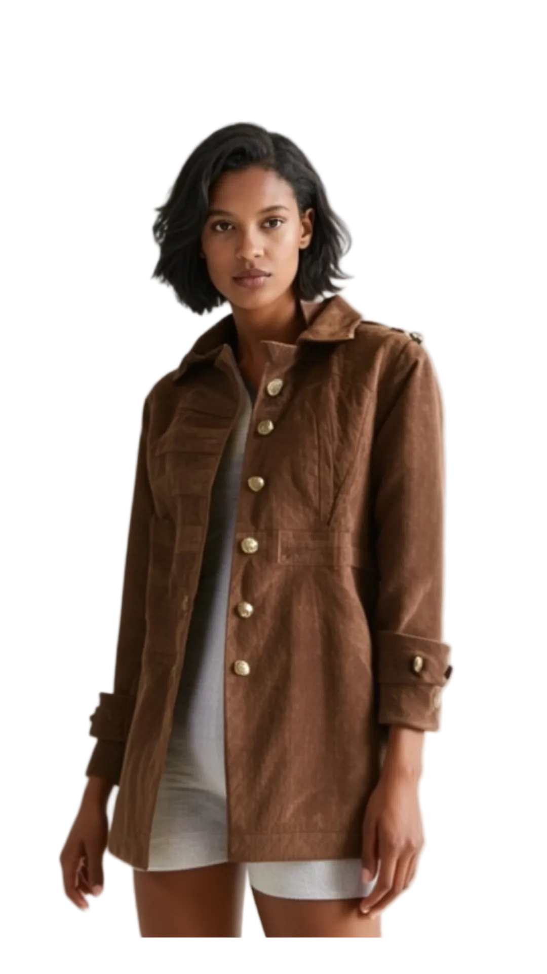 Abrigo Gamuza Marron