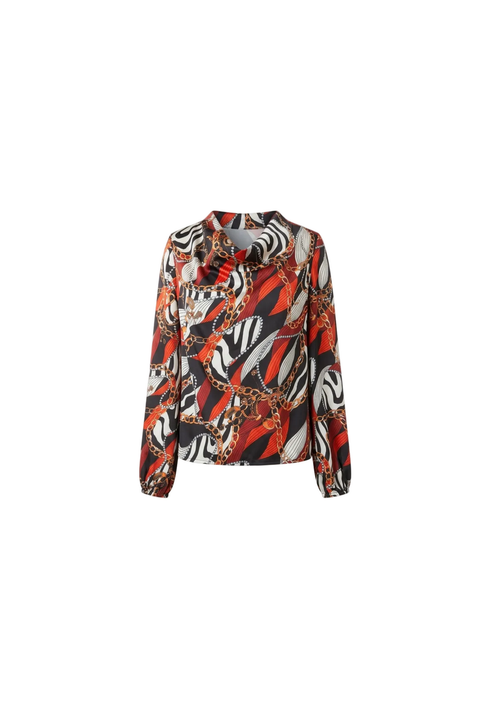 Blusa Satinada Cadenas & Zebra Print