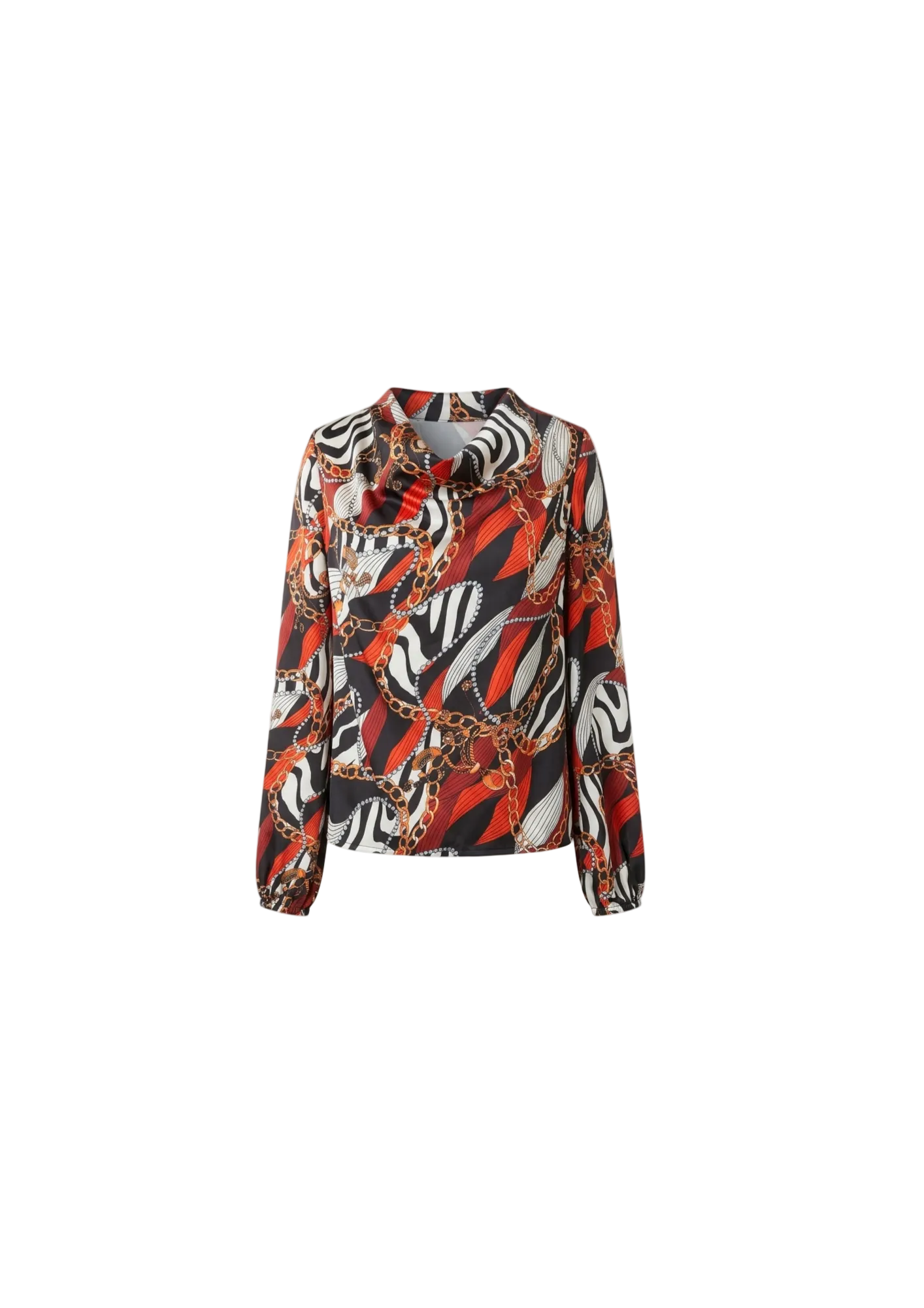 Blusa Satinada Cadenas & Zebra Print