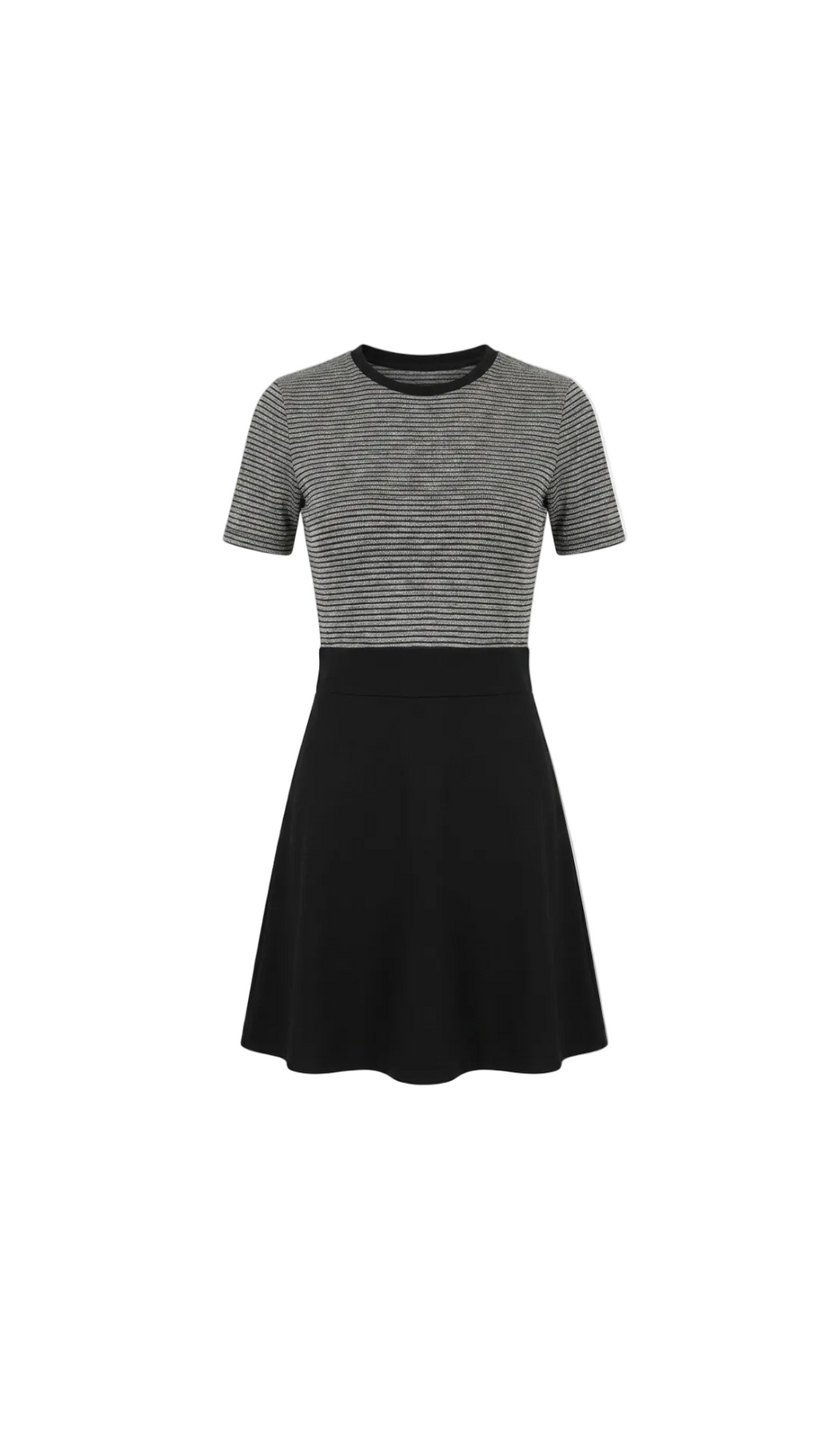 VESTIDO RAYAS NEGRO CON GRIS