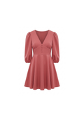 Vestido Rosa Puff Botones