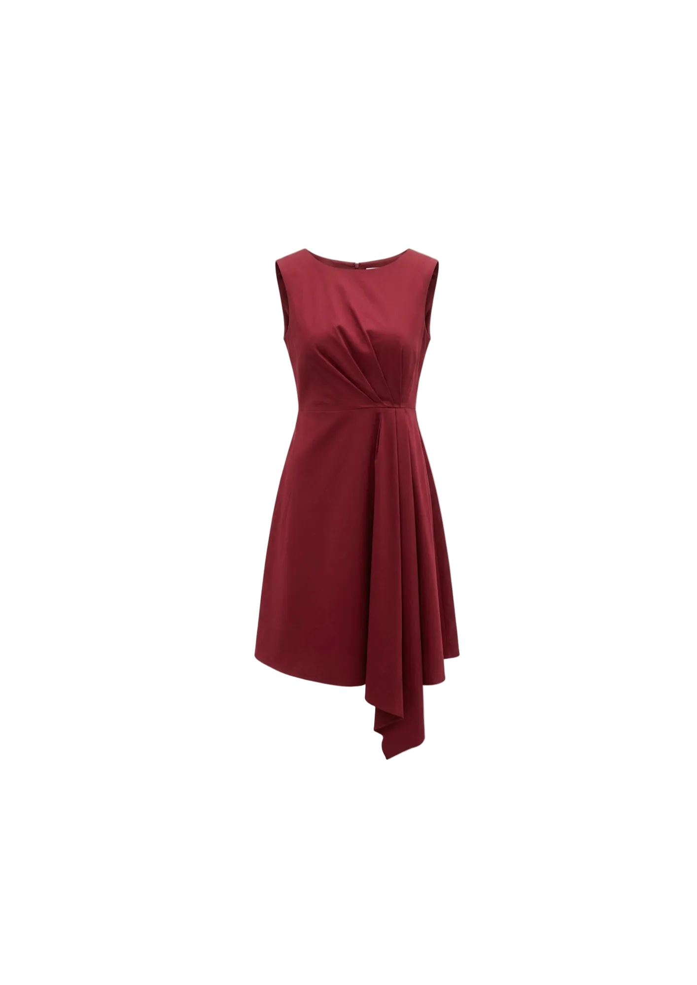 Vestido Borgoña Asimétrico Drapeado