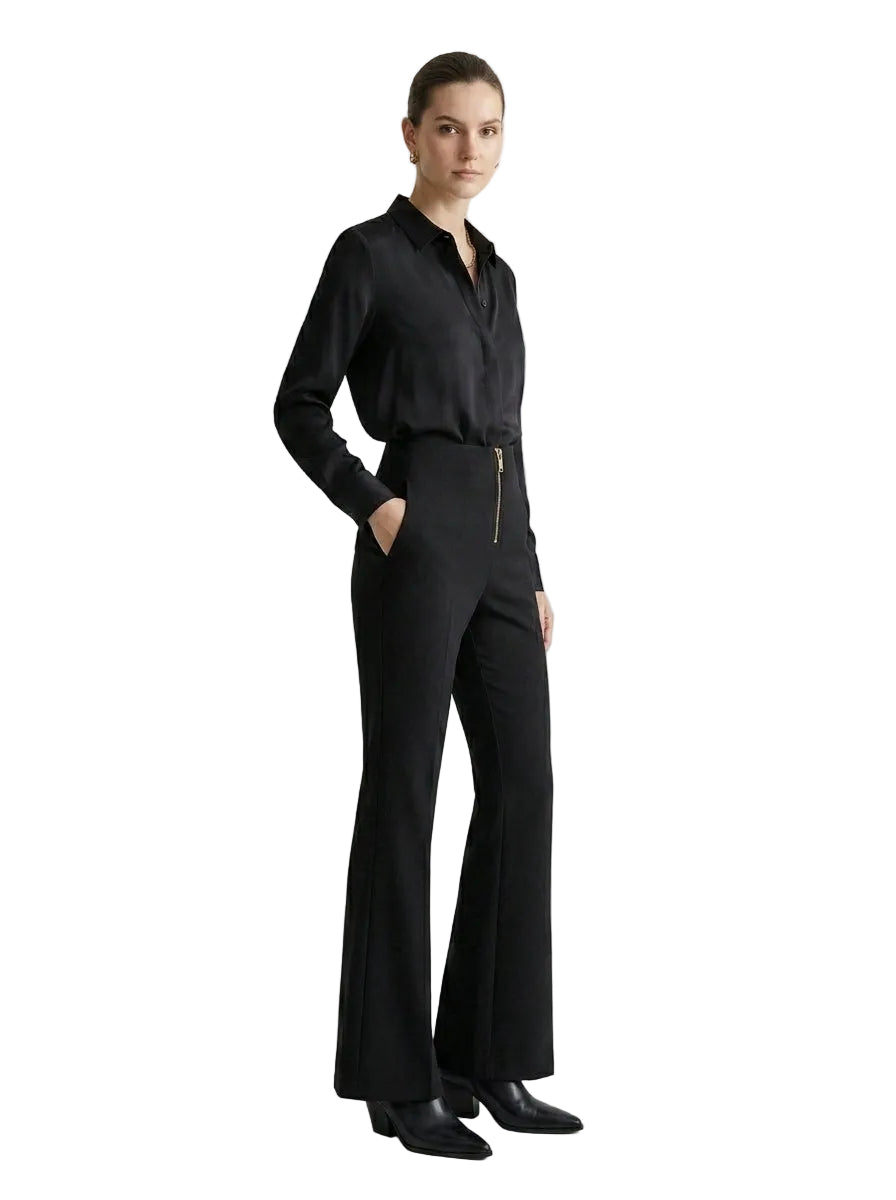 Pantalón Flare Cropped Noir