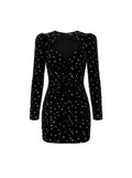Vestido Mini con Estampado Floral Negro