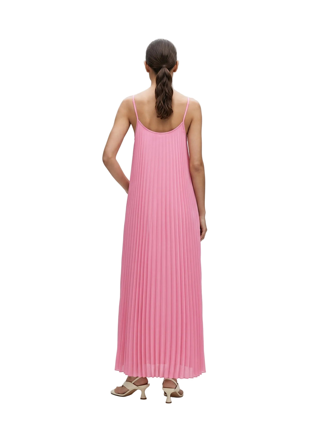 Vestido Maxi Plisado Rosa