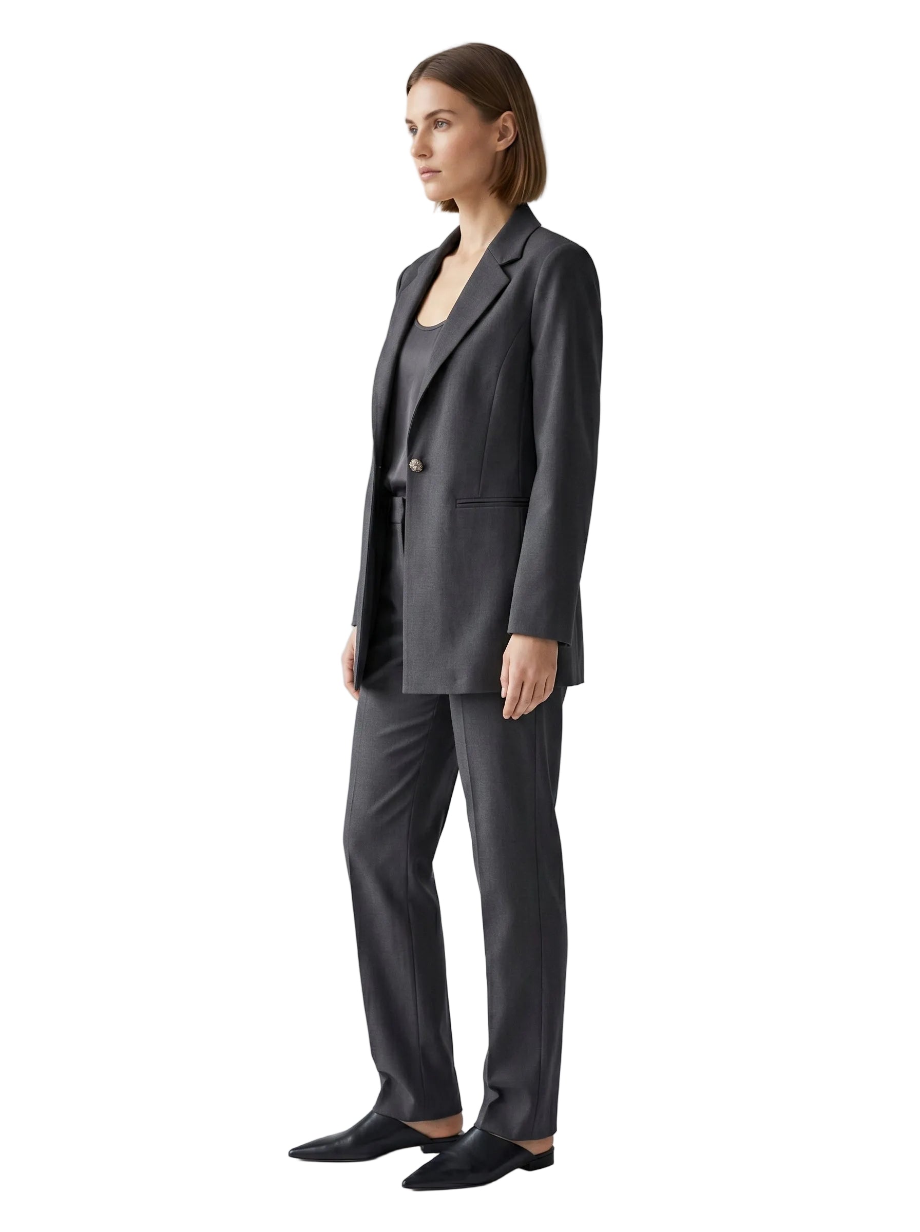 BLAZER DE SASTRE NEGRO CON BOTON
