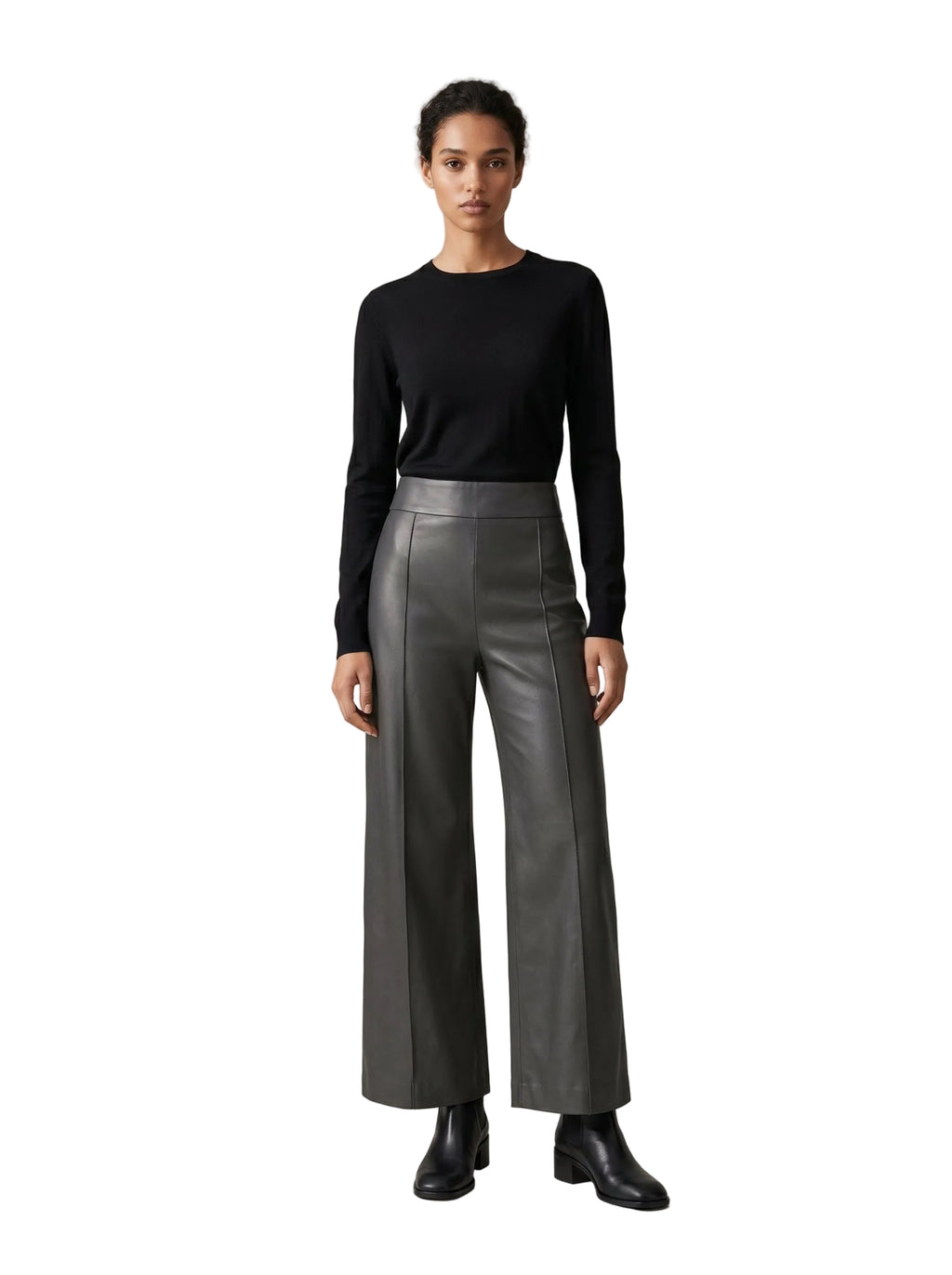 PANTALON RECTO EFECTO CUERO