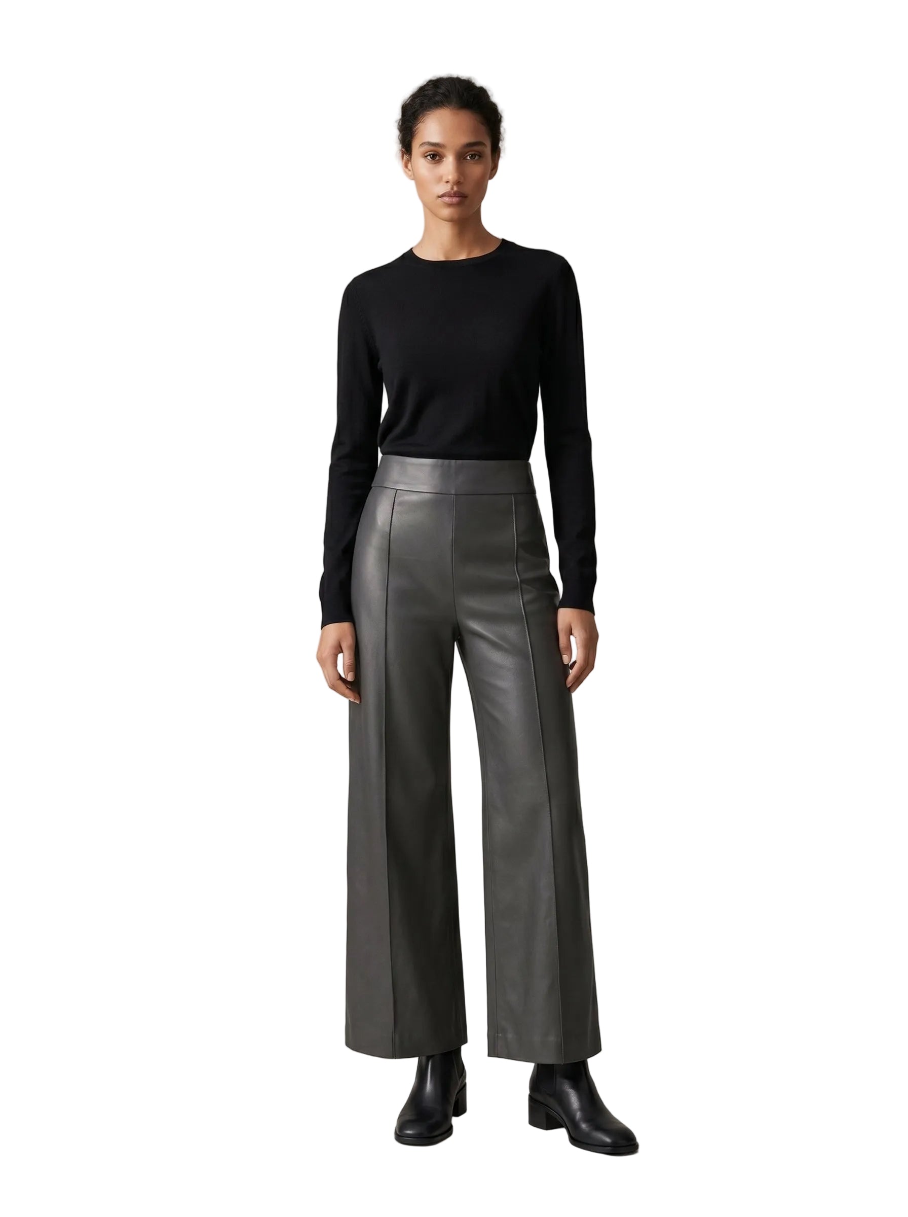 PANTALON RECTO EFECTO CUERO