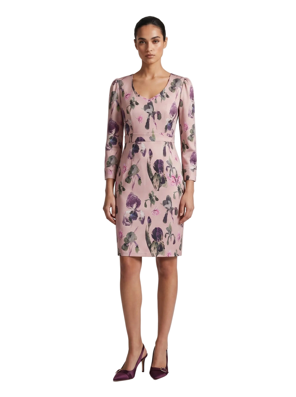 VESTIDO ROSA FLORES CLASICO