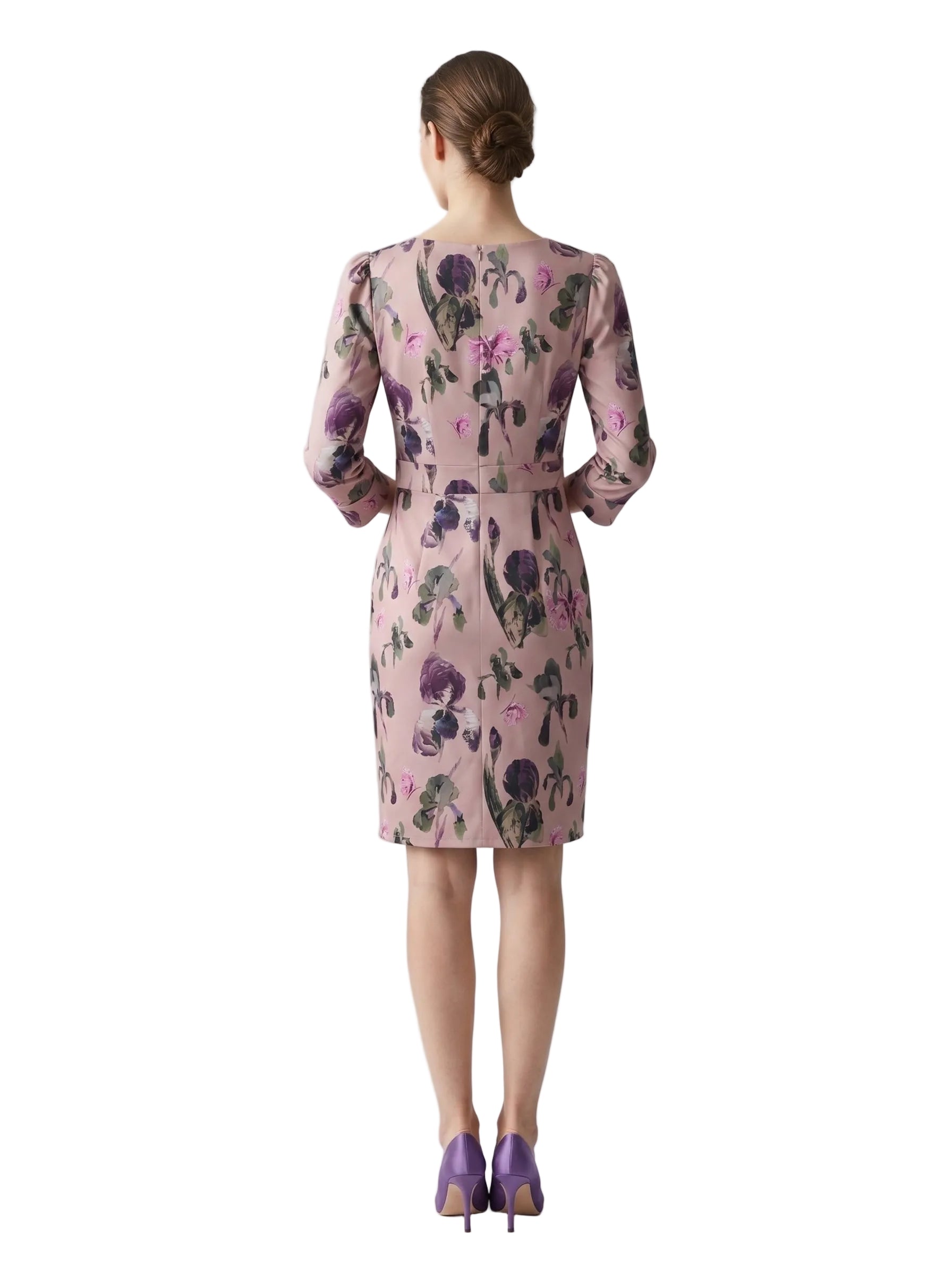 VESTIDO ROSA FLORES CLASICO