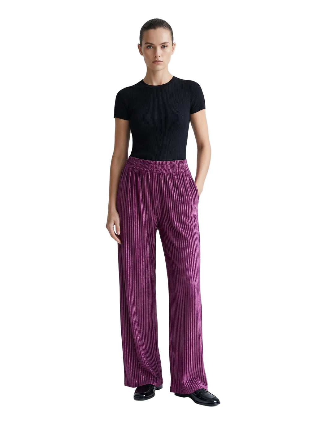 PANTALON PETITE TERCIOPELO BORGONA