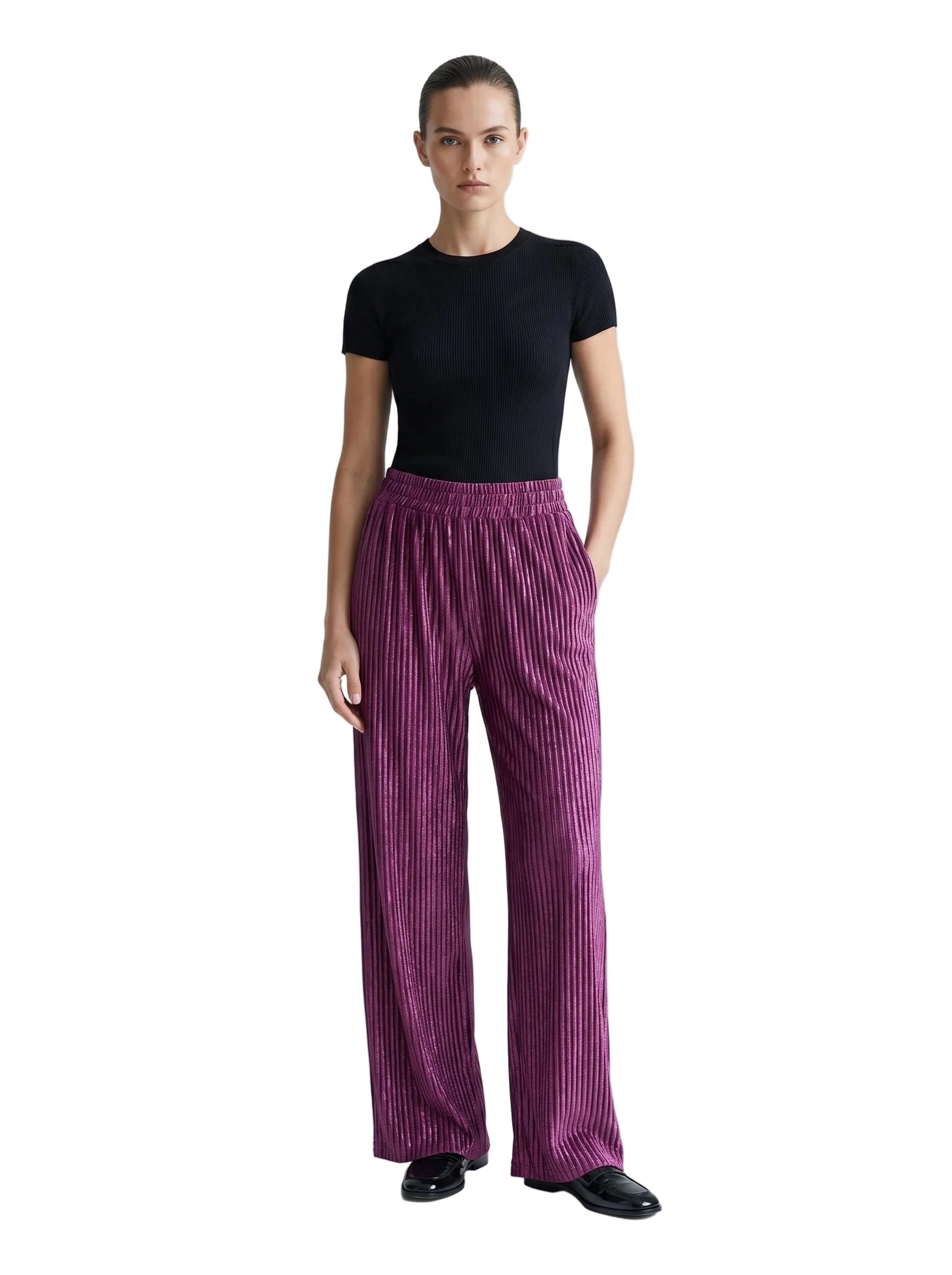 PANTALON PETITE TERCIOPELO BORGONA