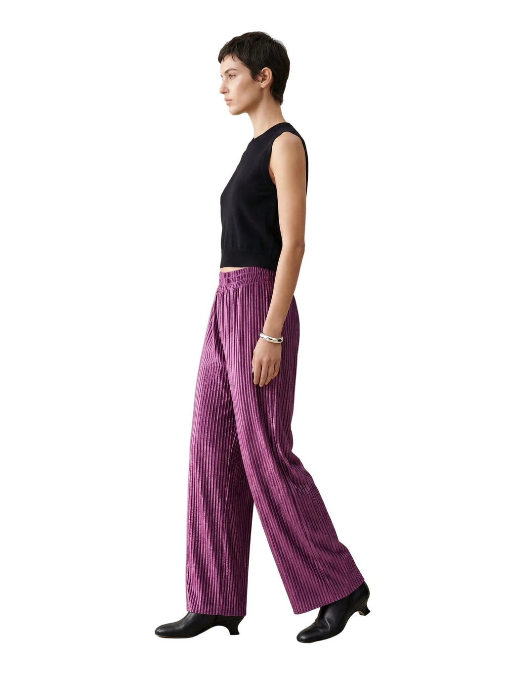PANTALON PETITE TERCIOPELO BORGONA