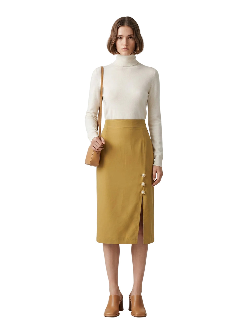 FALDA MIDI TERRACOTA SASTRE