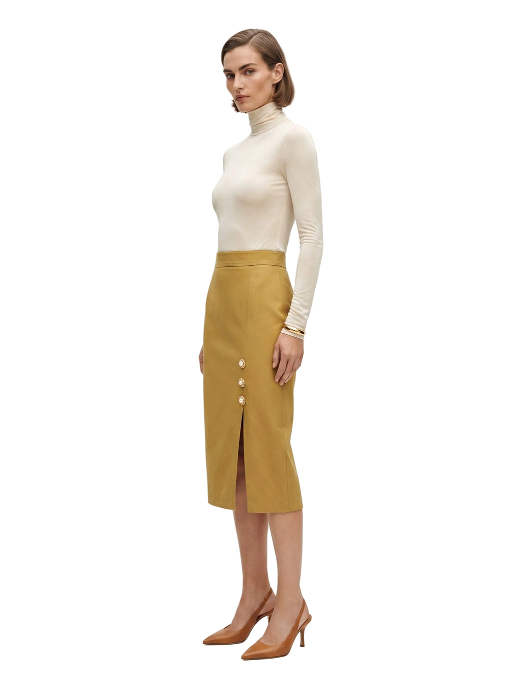 FALDA MIDI TERRACOTA SASTRE