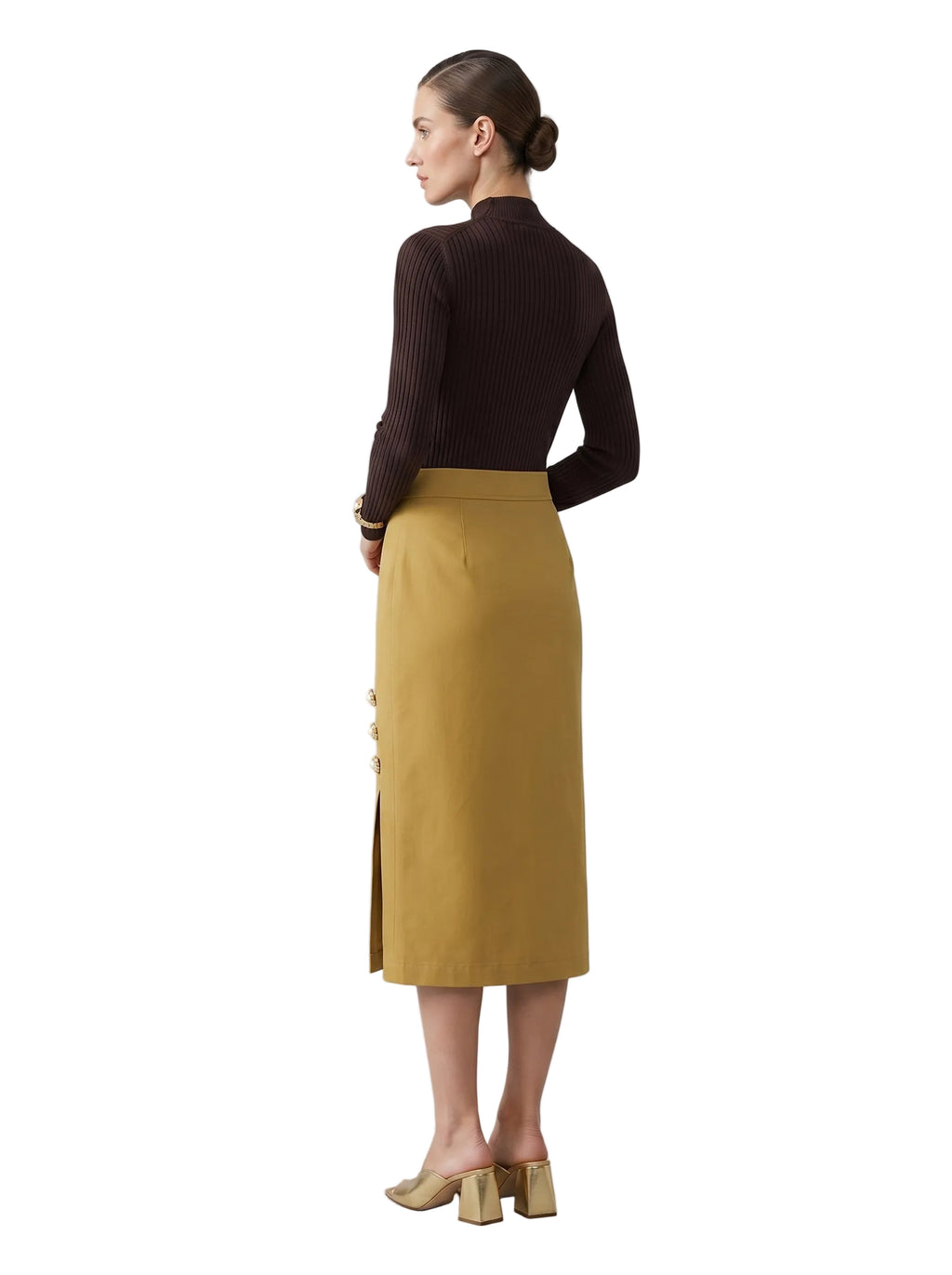 FALDA MIDI TERRACOTA SASTRE