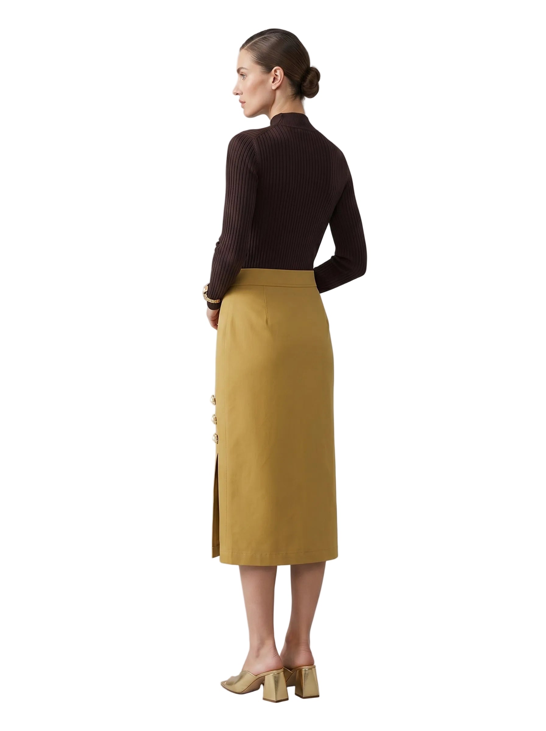 FALDA MIDI TERRACOTA SASTRE