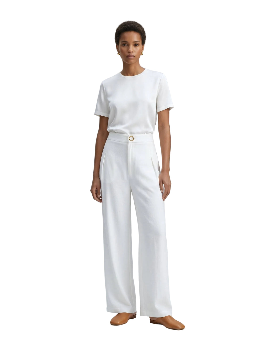 Pantalón bota ancha blanco