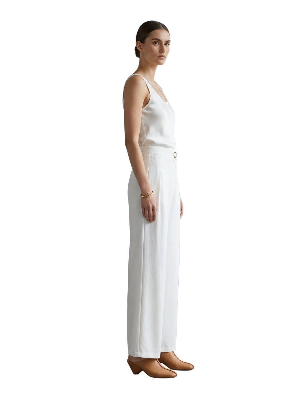 Pantalón bota ancha blanco