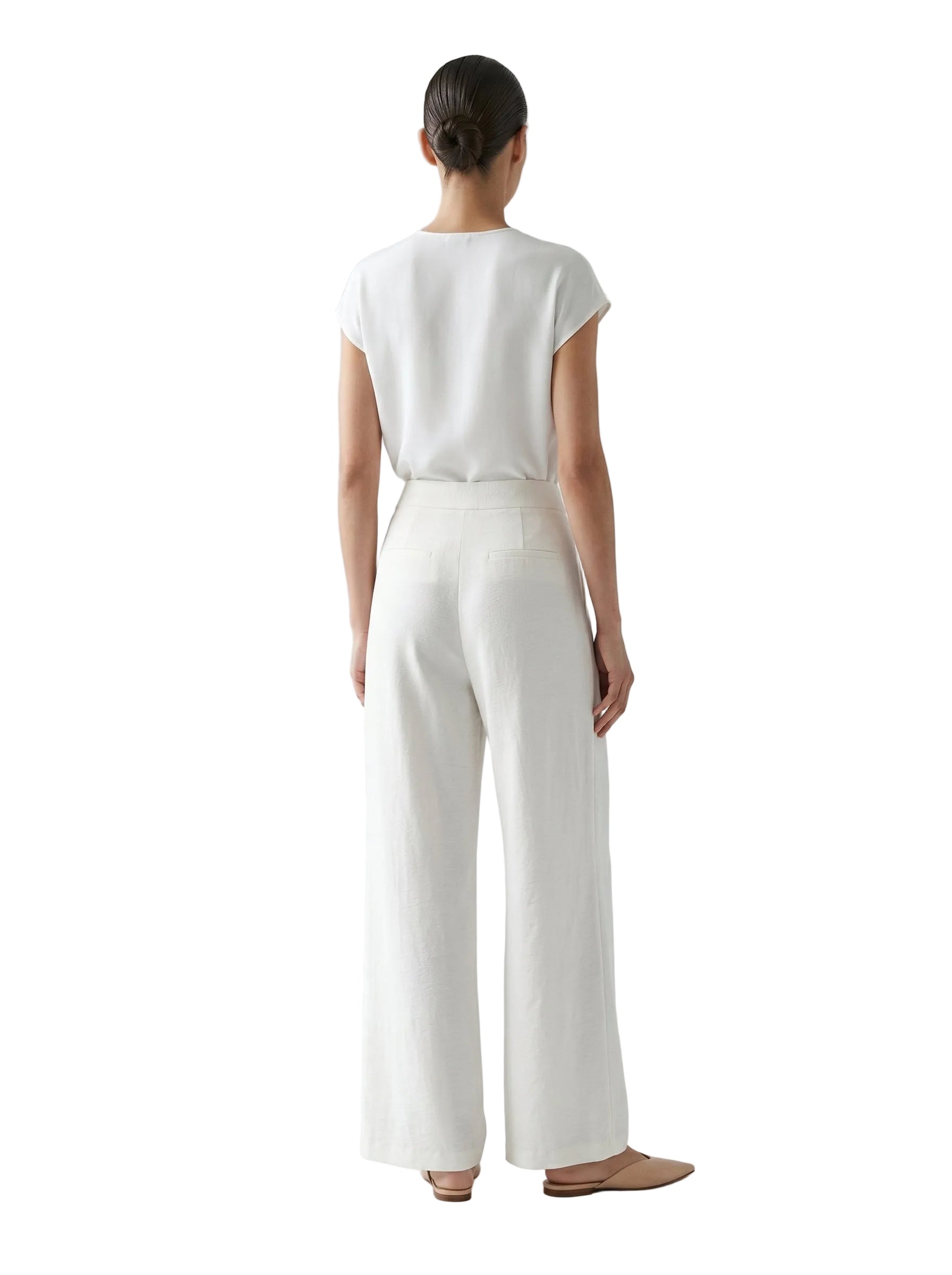 Pantalón bota ancha blanco
