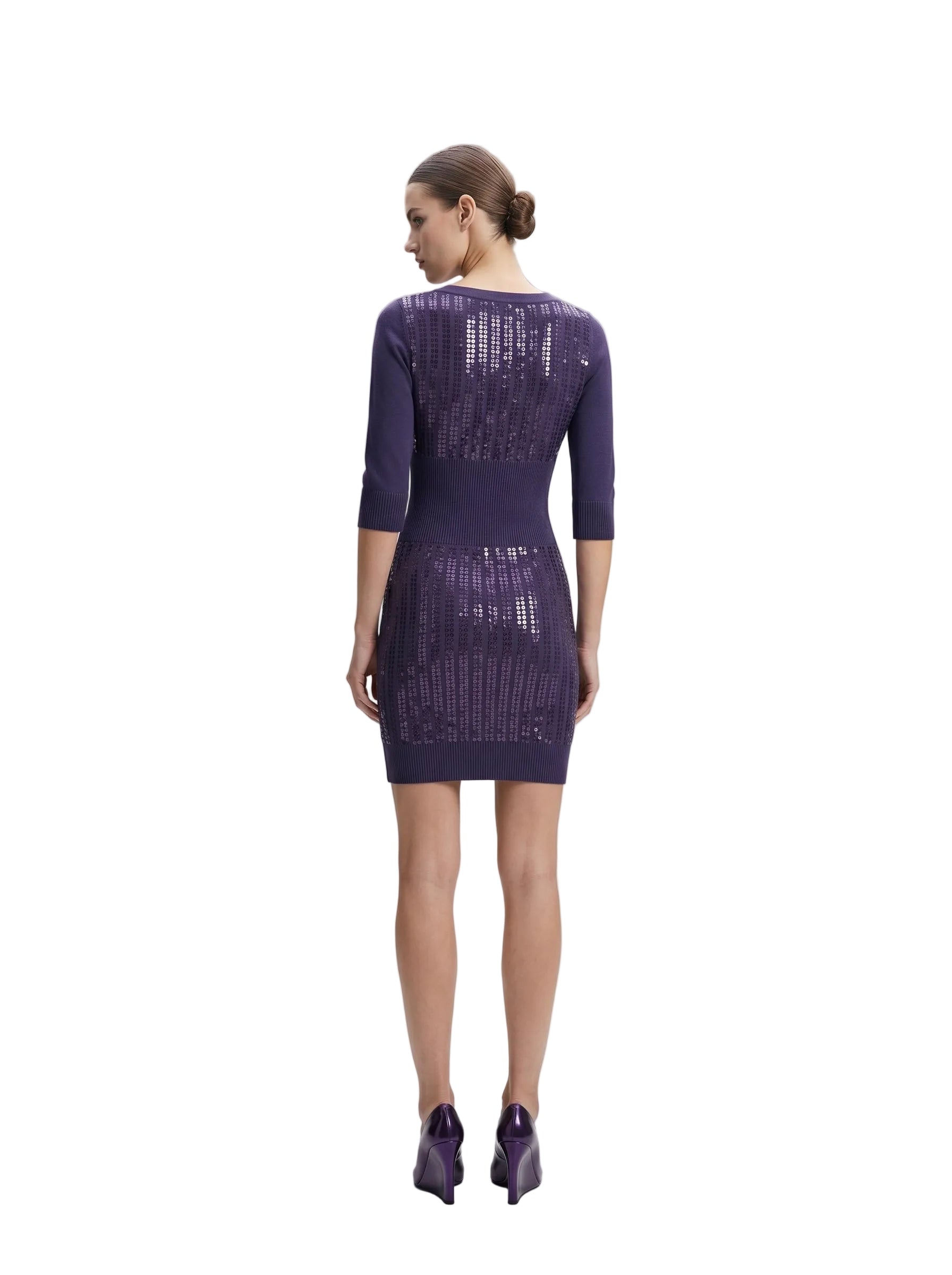 Vestido lentejuelas tejido en punto