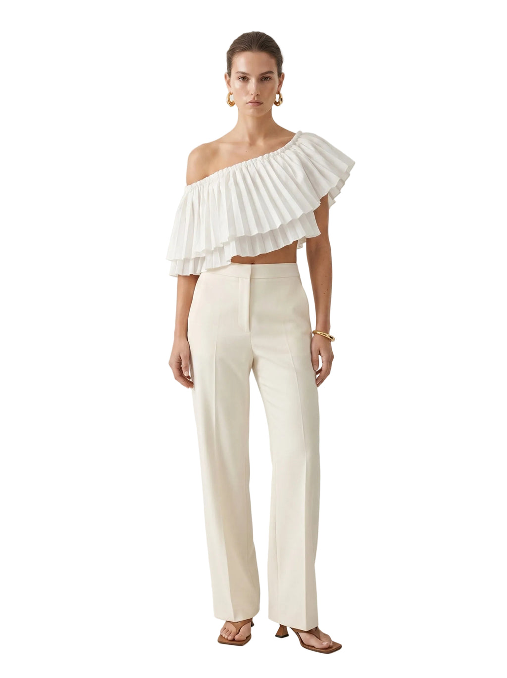 Camisa cropped marfil