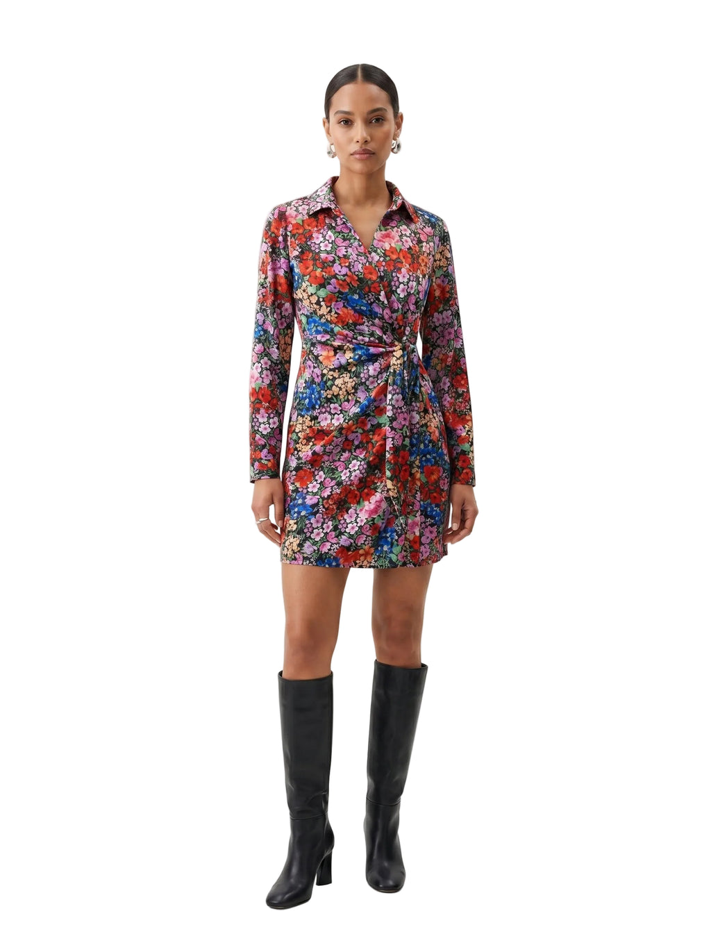 Vestido Camisero Floral Cruzado