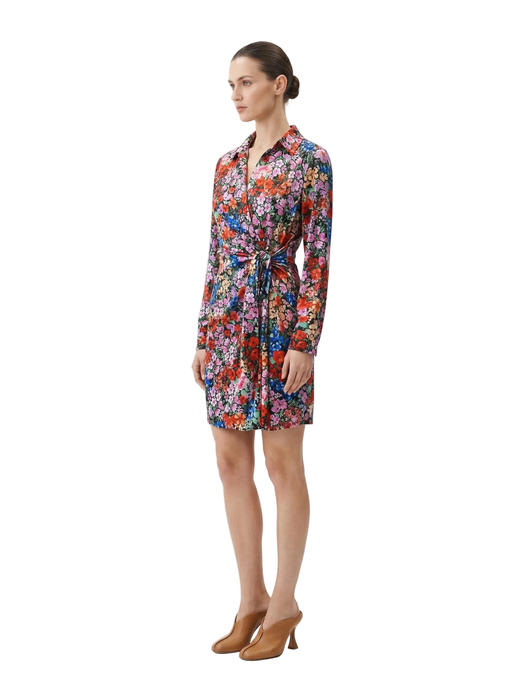 Vestido Camisero Floral Cruzado