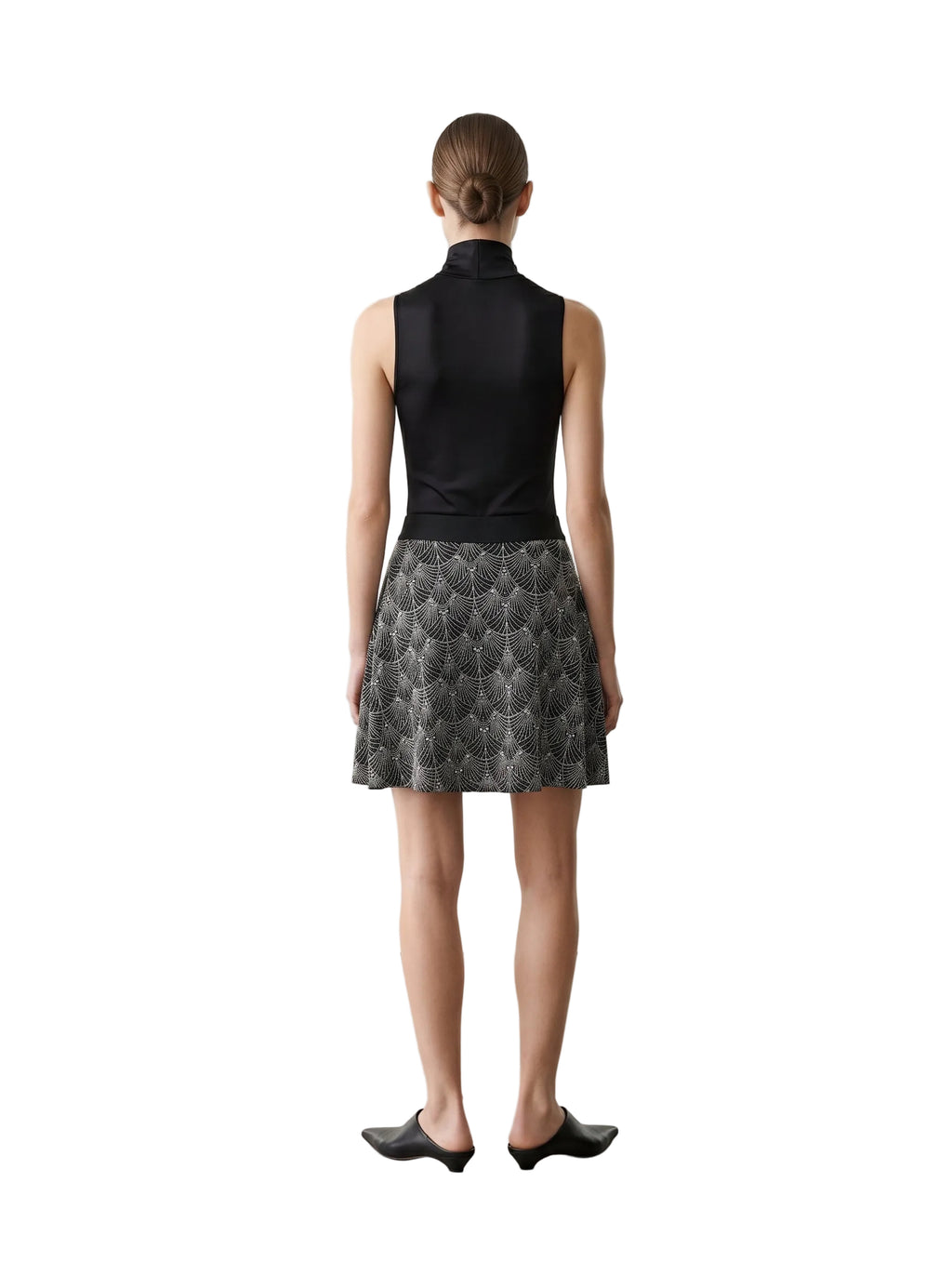 Falda Estampado Art Déco — Negro & Plata