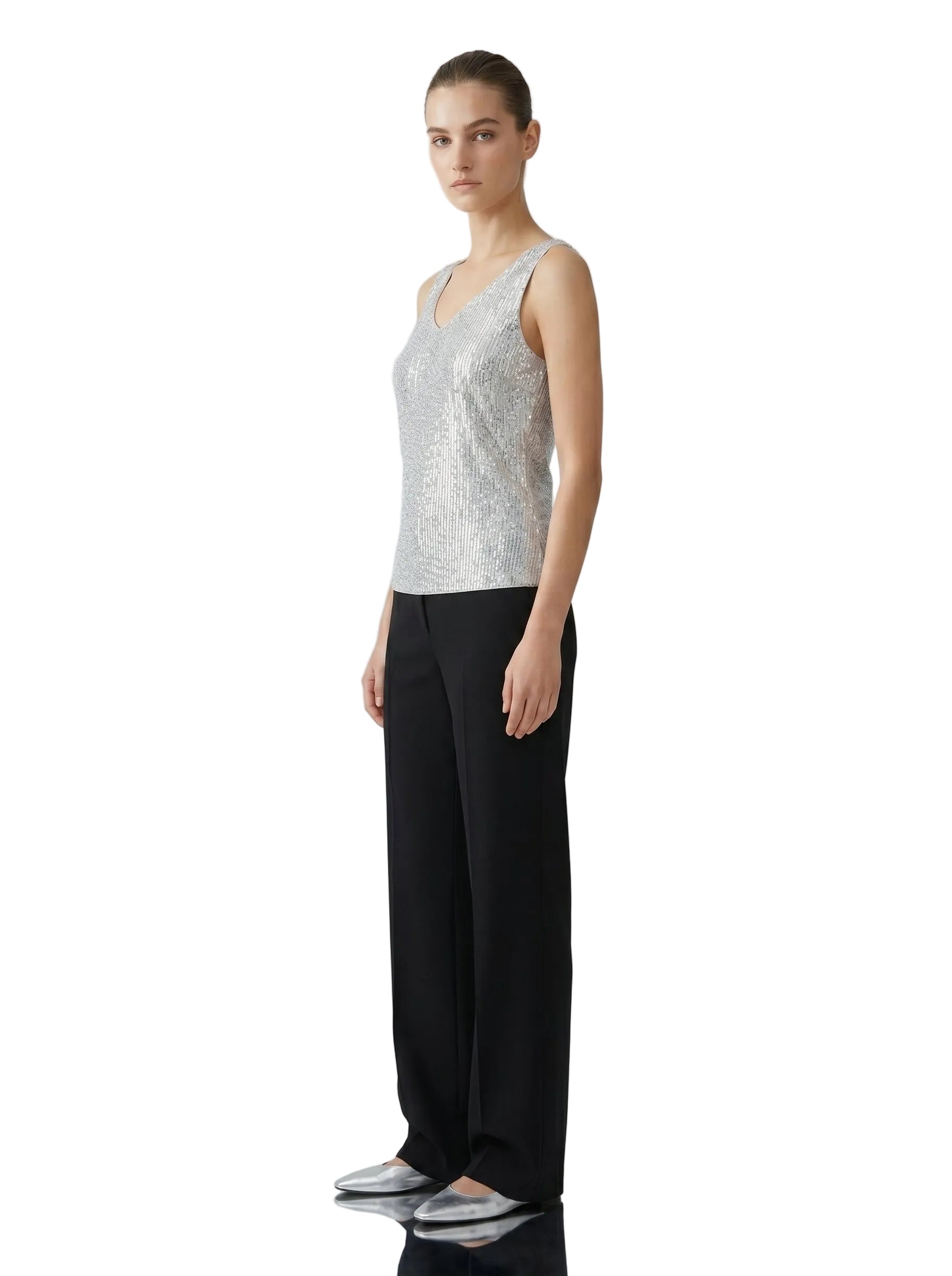 CAMISA LENTEJUELAS GRIS