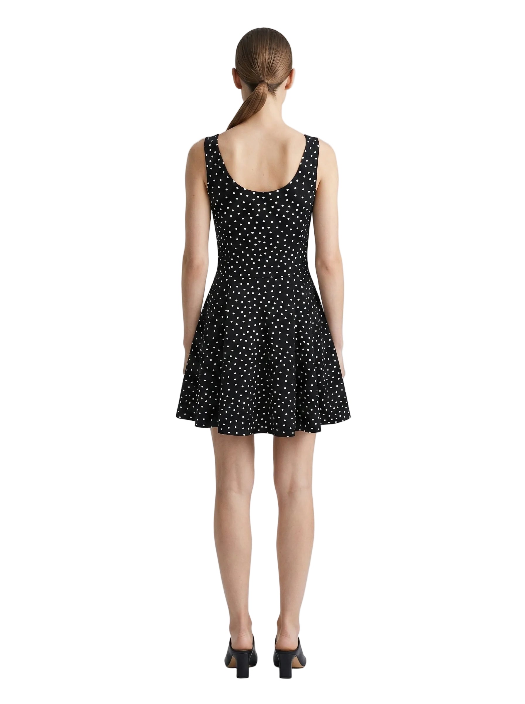 VESTIDO BOLITAS NEGRO CON BLANCO