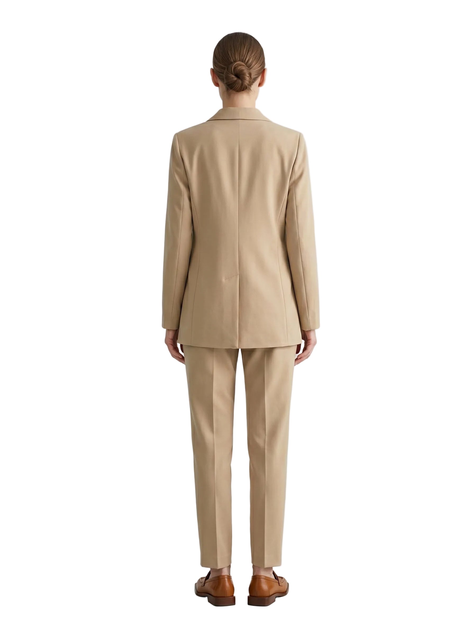 Blazer Camel Botón Perla