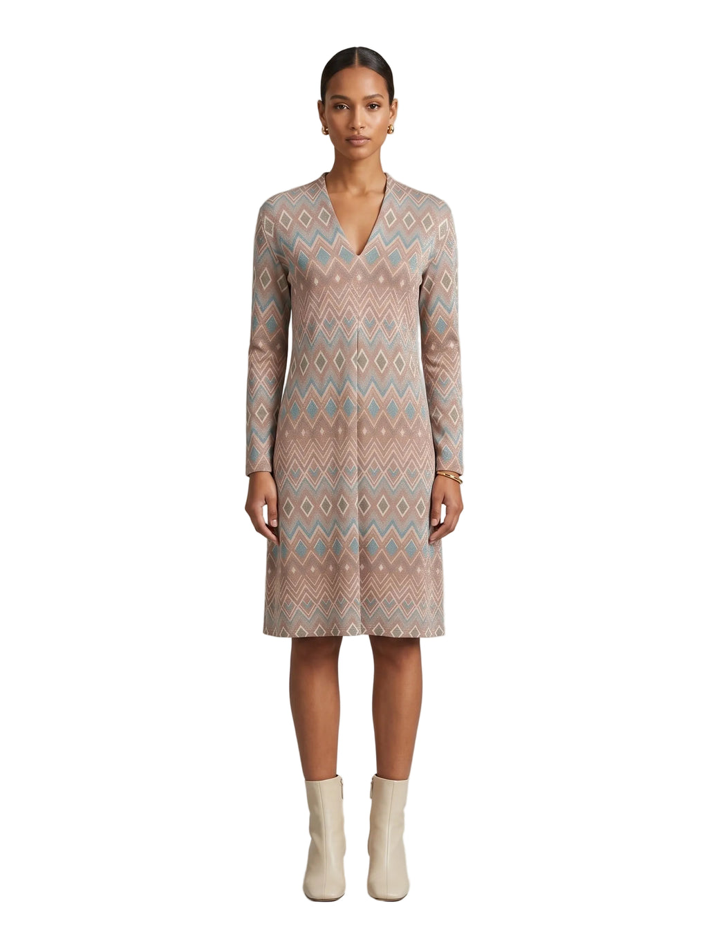 Vestido Azteca Lurex Manga Larga