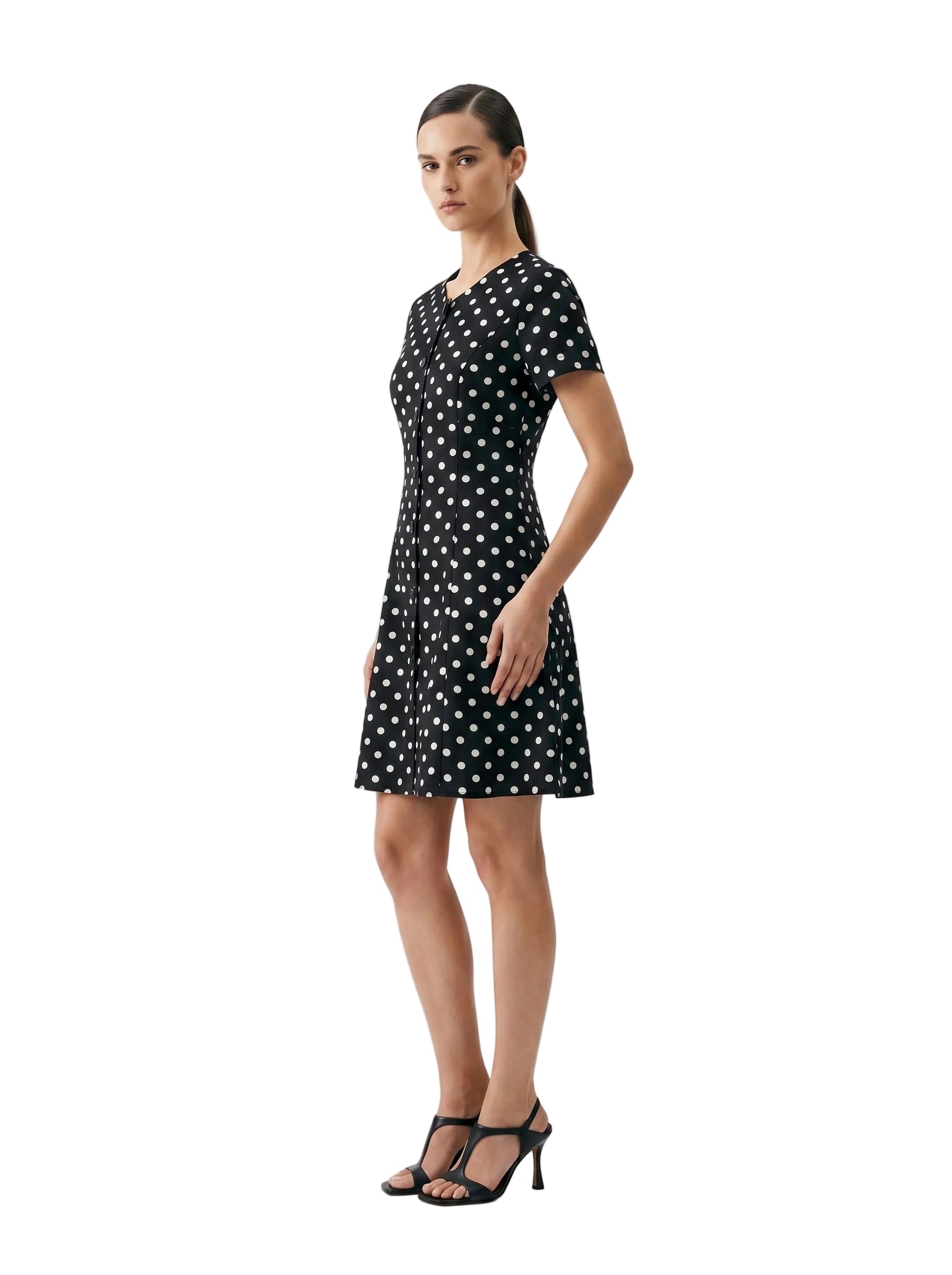 Vestido Lunares Retro Botonado