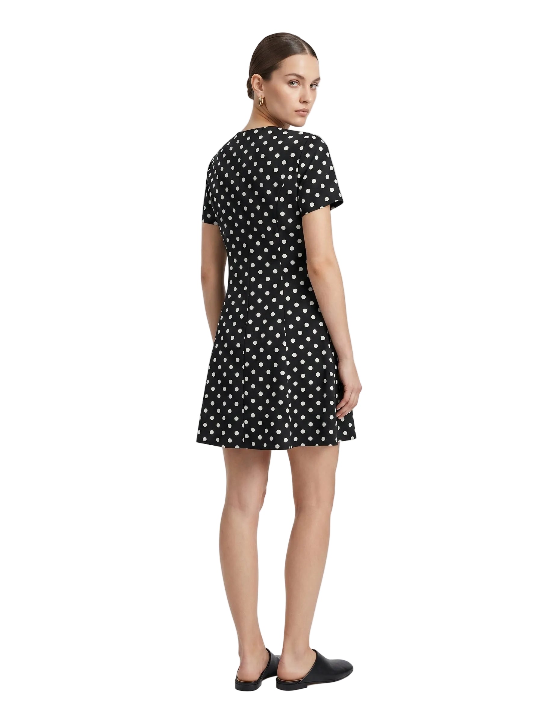 Vestido Lunares Retro Botonado