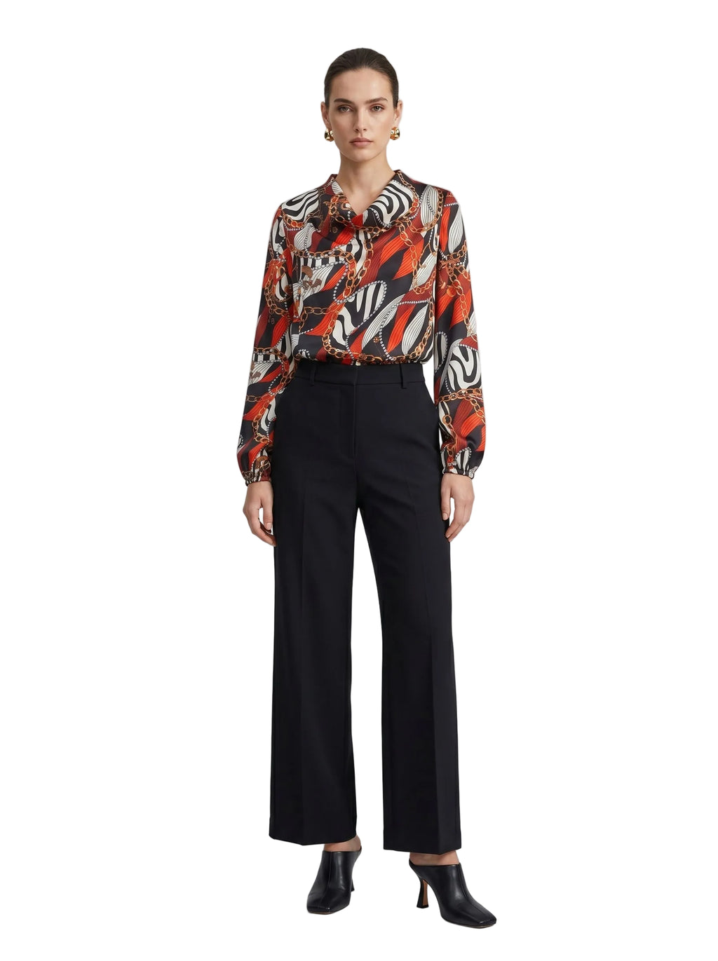 Blusa Satinada Cadenas & Zebra Print