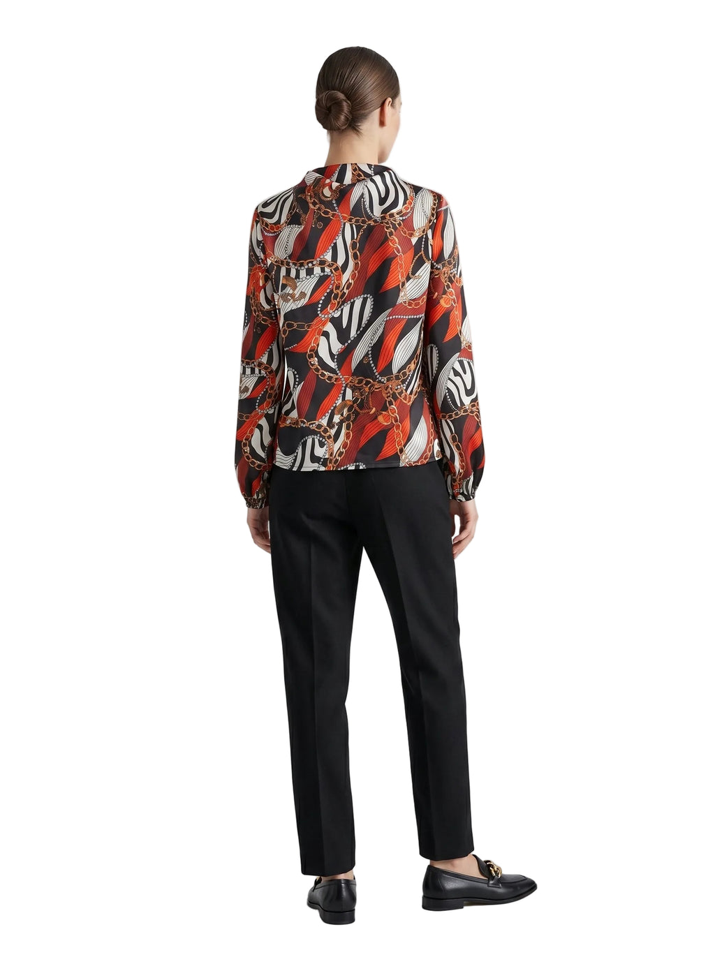 Blusa Satinada Cadenas & Zebra Print