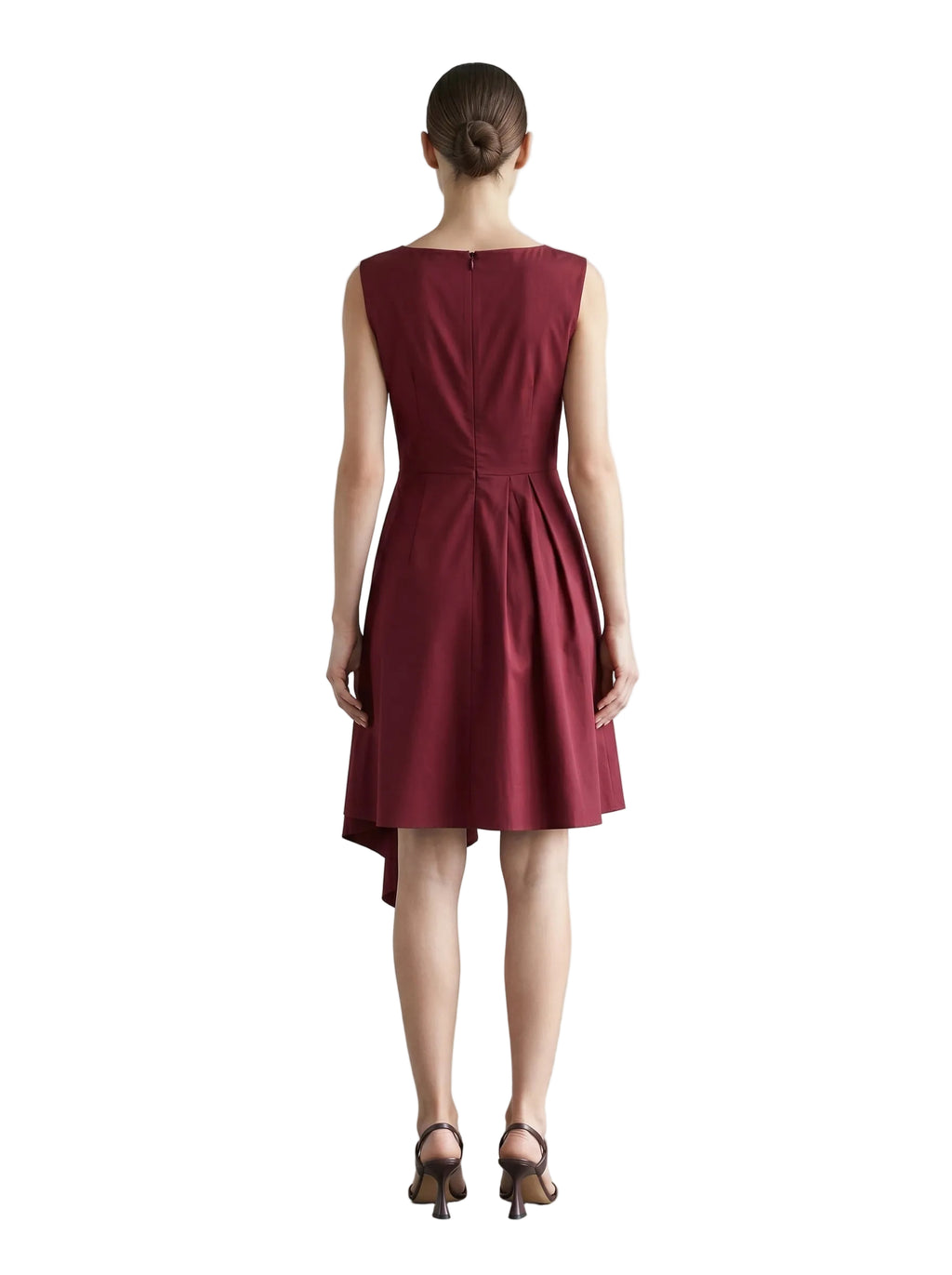 Vestido Borgoña Asimétrico Drapeado