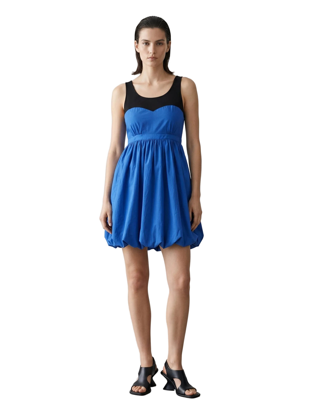 Vestido Burbuja Bicolor con Detalle Corazón