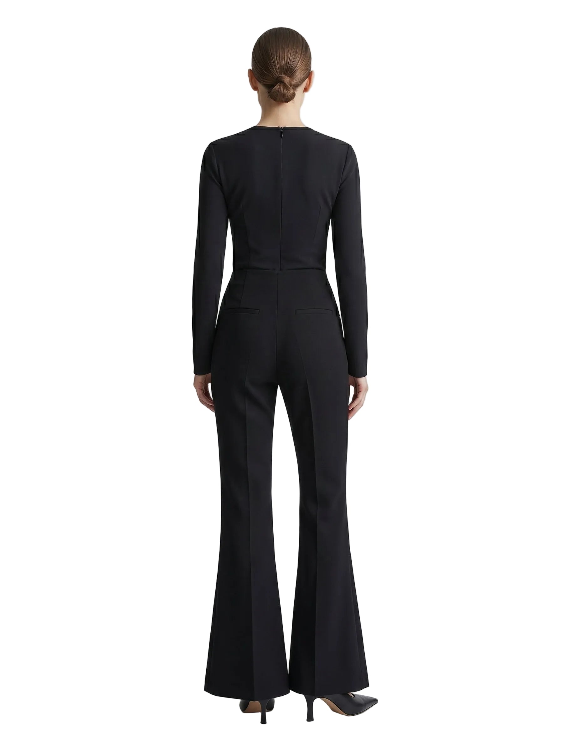 Pantalón Flare Cropped Noir