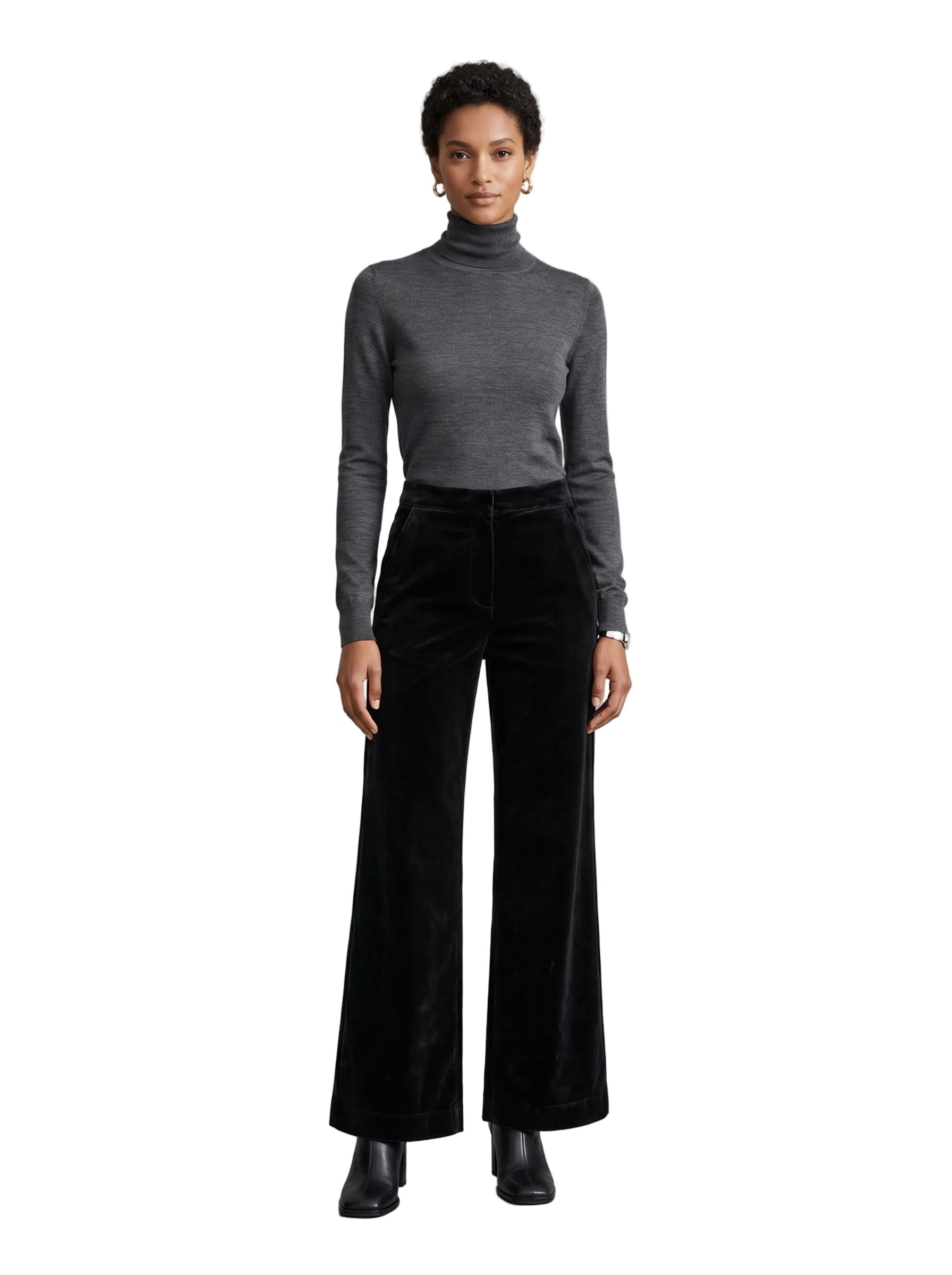 Pantalón Wide Leg Terciopelo Noir