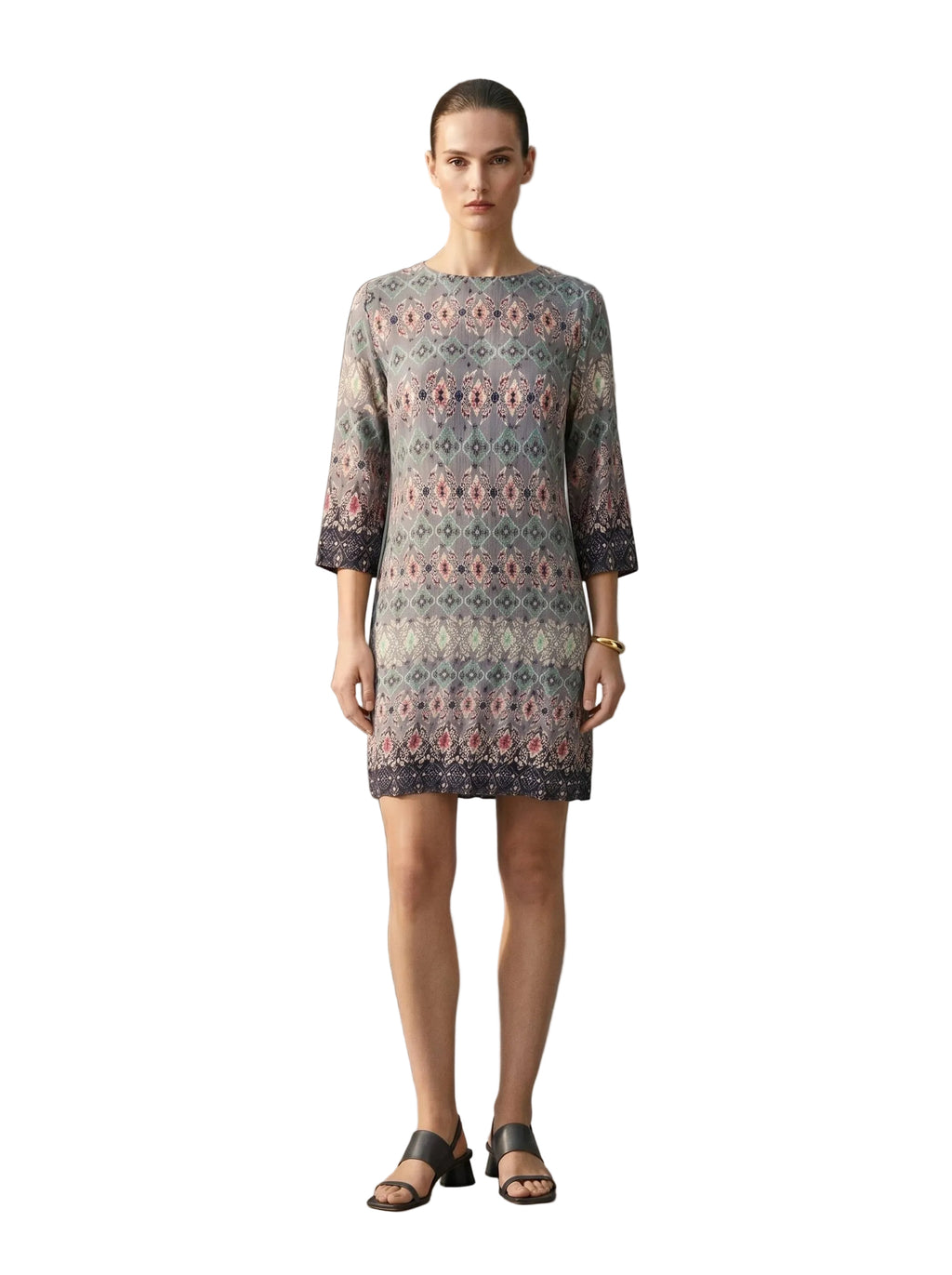 VESTIDO MIDI GRIS CHALIS