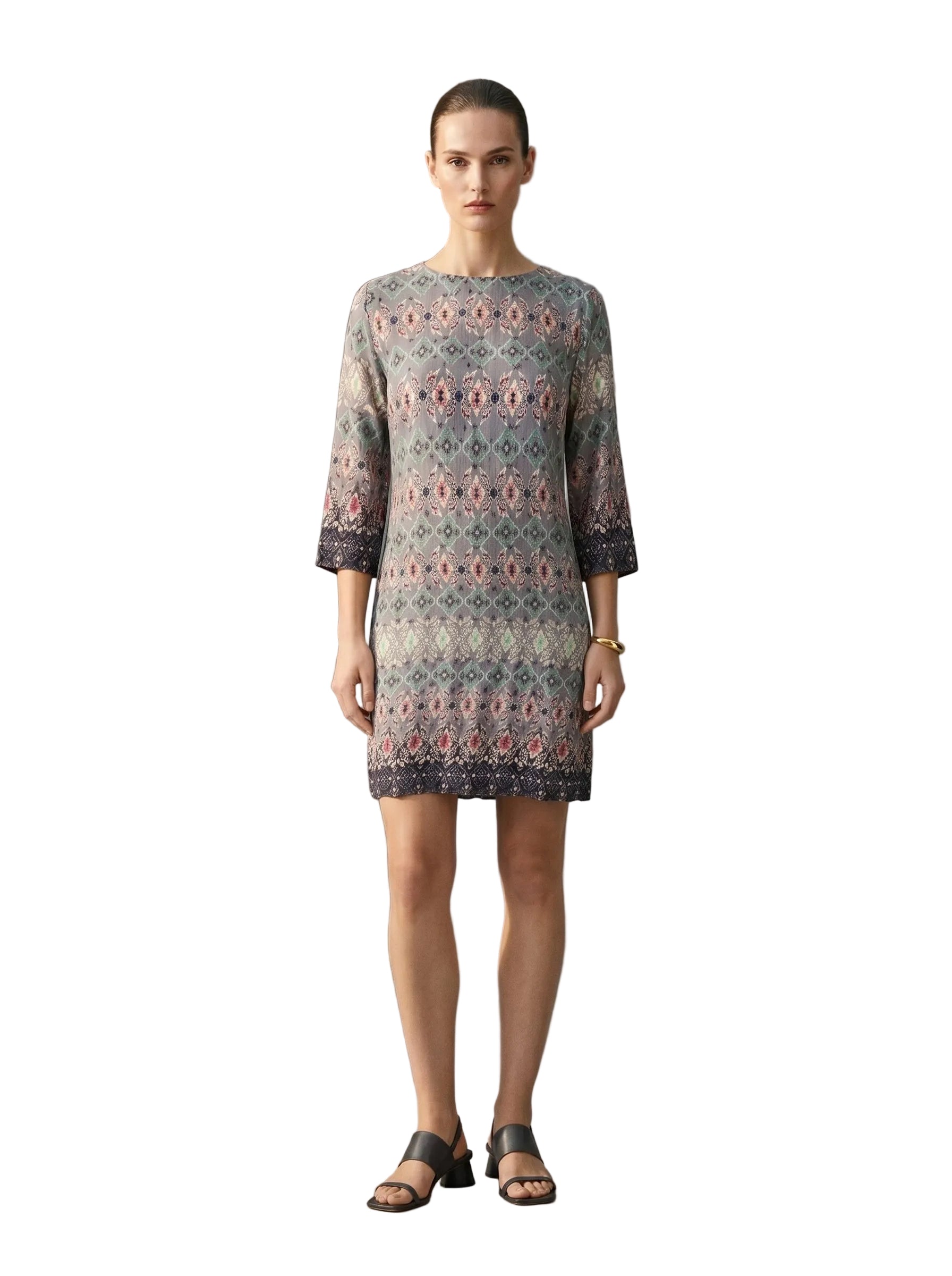 VESTIDO MIDI GRIS CHALIS
