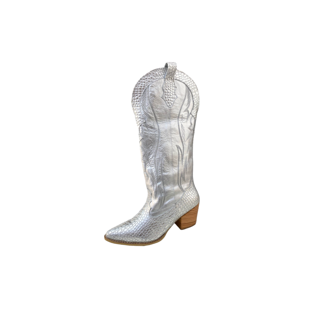 COWBOY SILVER BOOTS
