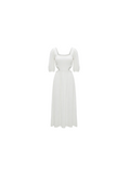 Vestido Blanco Cut-Out Manga Puff