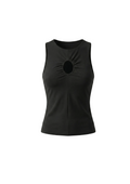 Top entallado cut-out keyhole negro