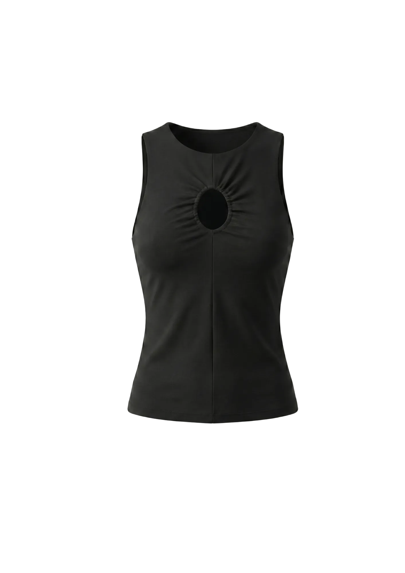 Top entallado cut-out keyhole negro